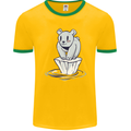 Floating Polar Bear Climate Change Environment Mens Ringer T-Shirt FotL Gold/Green