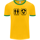 Problem Solved Skydive Freefall Paras Mens Ringer T-Shirt FotL Gold/Green