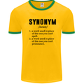 Synonym Funny Definition Slogan Mens White Ringer T-Shirt Gold/Green