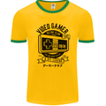 Video Gamer Retro Club Gaming Mens Ringer T-Shirt FotL Gold/Green