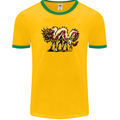 Banksy Style Fake Chinese Dragon Mens Ringer T-Shirt FotL Gold/Green