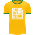 Dad Bod In Progress Funny Fathers Day Body Mens Ringer T-Shirt FotL Gold/Green