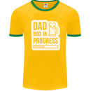 Dad Bod In Progress Funny Fathers Day Body Mens Ringer T-Shirt FotL Gold/Green