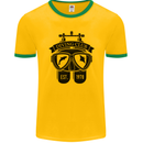 Scuba Diving Club Diver Deep Sea Wreck Mens Ringer T-Shirt FotL Gold/Green