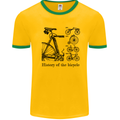 History of the Bicycle Cyclist Cycling Bike Mens White Ringer T-Shirt Gold/Green