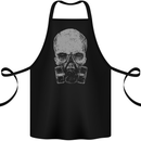 Grey Skull Gas Mask Biker Gothic Cotton Apron 100% Organic Black