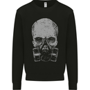 Grey Skull Gas Mask Biker Gothic Mens Sweatshirt Jumper Black