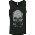 Grey Skull Gas Mask Biker Gothic Mens Vest Tank Top Black