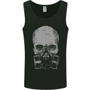 Grey Skull Gas Mask Biker Gothic Mens Vest Tank Top Black