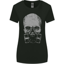 Grey Skull Gas Mask Biker Gothic Womens Wider Cut T-Shirt Black