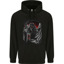 Grim Reaper Biker Gothic Heavy Metal Skull Childrens Kids Hoodie Black