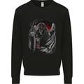 Grim Reaper Biker Gothic Heavy Metal Skull Kids Sweatshirt Jumper Black