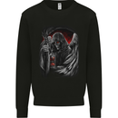 Grim Reaper Biker Gothic Heavy Metal Skull Kids Sweatshirt Jumper Black