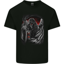 Grim Reaper Biker Gothic Heavy Metal Skull Kids T-Shirt Childrens Black