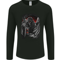 Grim Reaper Biker Gothic Heavy Metal Skull Mens Long Sleeve T-Shirt Black