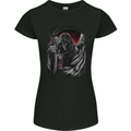 Grim Reaper Biker Gothic Heavy Metal Skull Womens Petite Cut T-Shirt Black