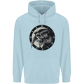 Grim Reaper Clock Skull Biker Gothic Demon Childrens Kids Hoodie Light Blue