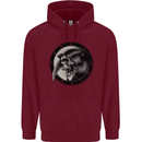 Grim Reaper Clock Skull Biker Gothic Demon Childrens Kids Hoodie Maroon
