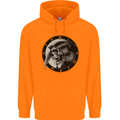 Grim Reaper Clock Skull Biker Gothic Demon Childrens Kids Hoodie Orange