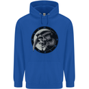 Grim Reaper Clock Skull Biker Gothic Demon Childrens Kids Hoodie Royal Blue
