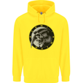 Grim Reaper Clock Skull Biker Gothic Demon Childrens Kids Hoodie Yellow