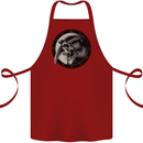 Grim Reaper Clock Skull Biker Gothic Demon Cotton Apron 100% Organic Maroon