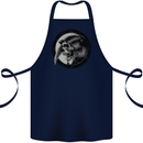 Grim Reaper Clock Skull Biker Gothic Demon Cotton Apron 100% Organic Navy Blue