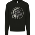 Grim Reaper Clock Skull Biker Gothic Demon Kids Sweatshirt Jumper Black
