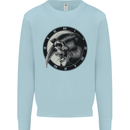 Grim Reaper Clock Skull Biker Gothic Demon Kids Sweatshirt Jumper Light Blue