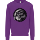 Grim Reaper Clock Skull Biker Gothic Demon Kids Sweatshirt Jumper Purple