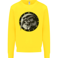 Grim Reaper Clock Skull Biker Gothic Demon Kids Sweatshirt Jumper Yellow