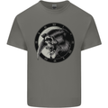 Grim Reaper Clock Skull Biker Gothic Demon Kids T-Shirt Childrens Charcoal