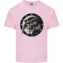 Grim Reaper Clock Skull Biker Gothic Demon Kids T-Shirt Childrens Light Pink
