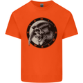 Grim Reaper Clock Skull Biker Gothic Demon Kids T-Shirt Childrens Orange