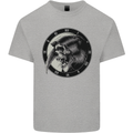 Grim Reaper Clock Skull Biker Gothic Demon Kids T-Shirt Childrens Sports Grey