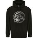 Grim Reaper Clock Skull Biker Gothic Demon Mens 80% Cotton Hoodie Black