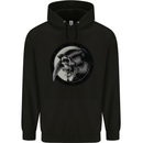 Grim Reaper Clock Skull Biker Gothic Demon Mens 80% Cotton Hoodie Black