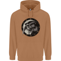 Grim Reaper Clock Skull Biker Gothic Demon Mens 80% Cotton Hoodie Caramel Latte