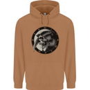 Grim Reaper Clock Skull Biker Gothic Demon Mens 80% Cotton Hoodie Caramel Latte
