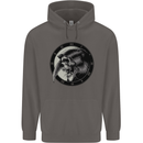 Grim Reaper Clock Skull Biker Gothic Demon Mens 80% Cotton Hoodie Charcoal