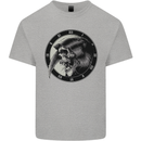 Grim Reaper Clock Skull Biker Gothic Demon Mens Cotton T-Shirt Tee Top Sports Grey