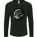 Grim Reaper Clock Skull Biker Gothic Demon Mens Long Sleeve T-Shirt Black