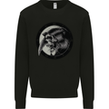 Grim Reaper Clock Skull Biker Gothic Demon Mens Sweatshirt Jumper Black
