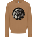 Grim Reaper Clock Skull Biker Gothic Demon Mens Sweatshirt Jumper Caramel Latte