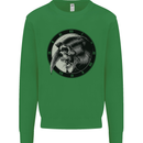 Grim Reaper Clock Skull Biker Gothic Demon Mens Sweatshirt Jumper Irish Green