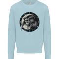 Grim Reaper Clock Skull Biker Gothic Demon Mens Sweatshirt Jumper Light Blue