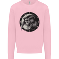 Grim Reaper Clock Skull Biker Gothic Demon Mens Sweatshirt Jumper Light Pink