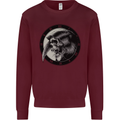 Grim Reaper Clock Skull Biker Gothic Demon Mens Sweatshirt Jumper Maroon