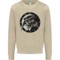 Grim Reaper Clock Skull Biker Gothic Demon Mens Sweatshirt Jumper Sand