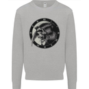 Grim Reaper Clock Skull Biker Gothic Demon Mens Sweatshirt Jumper Sports Grey